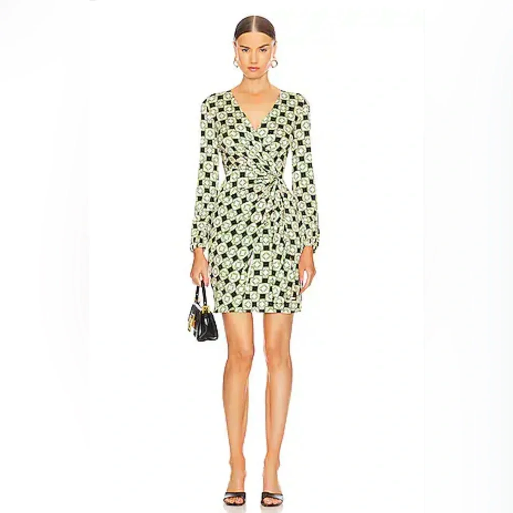 NWT Diane Von Furstenberg Toronto Dress Printed Lotus Green Size 12